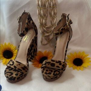 Glaze Animal Print Platform Heels #6208
